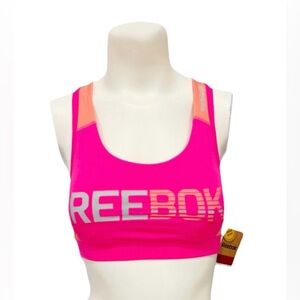 Reebok Pink Glo Sports Bra XS Moisture Management Medium Support NWT